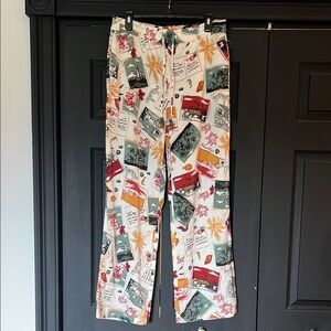 Rachel Zoe Multicolor Graphic Print Pants NWOT